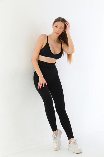 Emay BLACK MI 3904 Underbust High Waist Recovery Leggings
