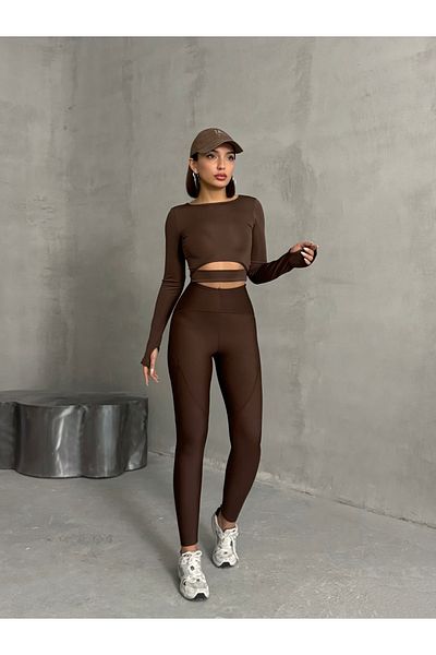 Miss Prova Crop Sports Top με τρύπα για τον αντίχειρα - MISSBL2514