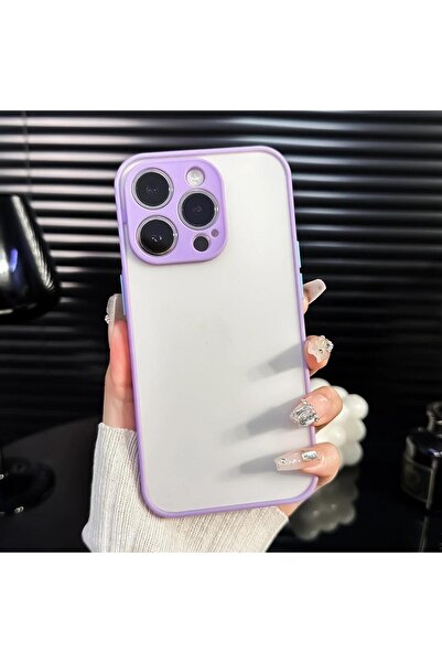 mooodcase iPhone 15 Pro Uyumlu MatGuard Buzlu Şeffaf Telefon Kılıfı mchzr