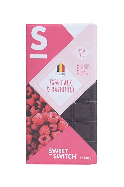 Sweet Switch Belgian 88% Dark Chocolate Raspberry 100 Gm