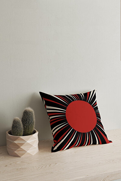 Homeilla Red Black Patterned Digital Printing Double Sided Gift Decorative 2-Piece Throw Pillow Cover