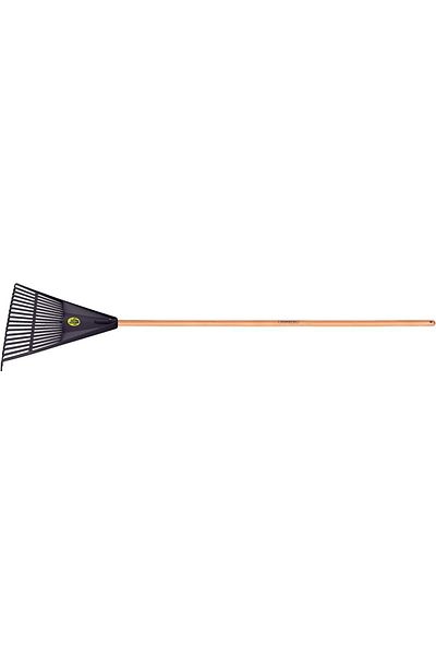 TRAMONTINA Since 1911, Made In Brazil - Black Plastic Garden Rake With 18 Teeth And 120cm Wood Handle