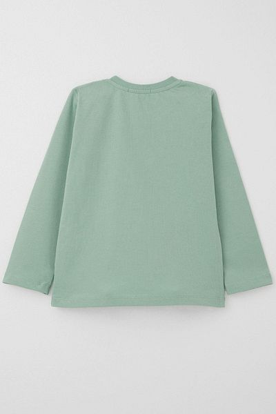 Breeze Baby Boy Long Sleeve T-Shirt with Pocket Detail and Cool Text Emblem 9 Months-3 Years, Aqua Green