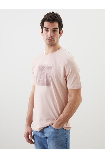 LC Waikiki Ανδρικό μπλουζάκι LCW Crew Neck με εμπριμέ χτενισμένο βαμβάκι