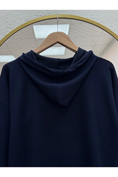 Ebrar Store Αρζού Κάνγκουρος Τυπωμένο Τουνίκ Με Τσέπη-ΝΑ764 Ναυτικό Μπλε