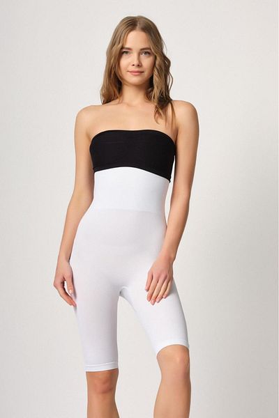 Emay Corset alb MI 2044 cu talie înaltă cu picior lung dublu