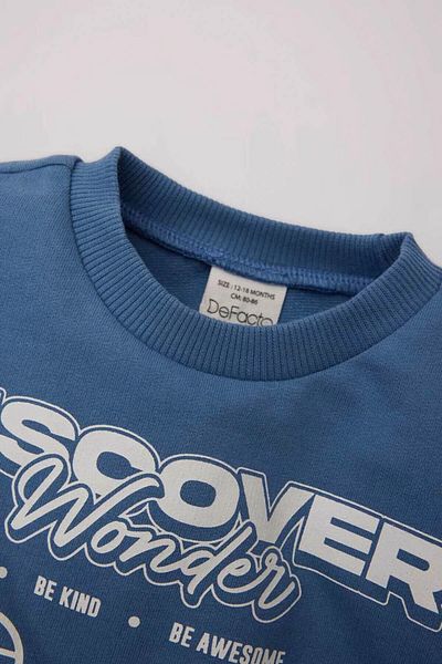 DeFacto Blue Baby Boy Top and Bottom Set D7922A5/Be88