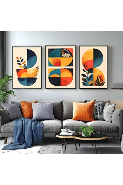 varje 3 Parça Mdf Tablo Seti Ahşap Çerçeveli 3lü Set Tablo