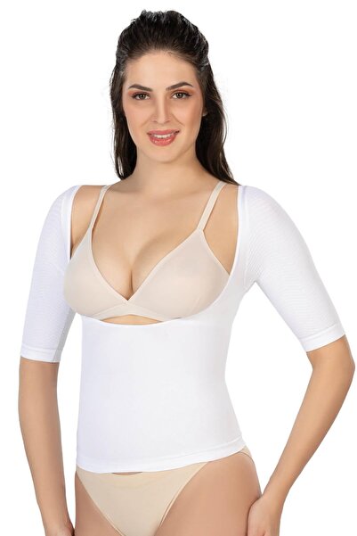 Emay BEYAZ MI 5014 Göğsü Açık Yarım Kollu Korse