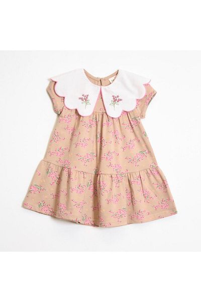 OZZY KİDS Girl's Collared Short Sleeve Dress