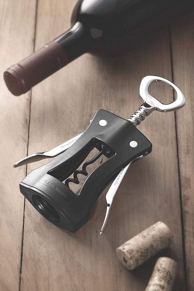 TRAMONTINA Since 1911, Made In Brazil - Harmoniza Stainless Steel Winged Corkscrew In Black