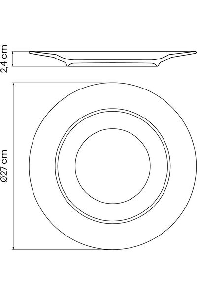 TRAMONTINA Since 1911, Made In Brazil - 27cm Porcelain White Dinner Plate