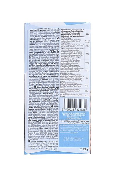 Sweet Switch Belgian Dark Chocolate, Almonds & Salt 100 Gm