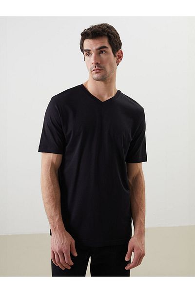 LC Waikiki New Season V Neck Combed Cotton Ανδρικό Tisort - S5FS72Z8