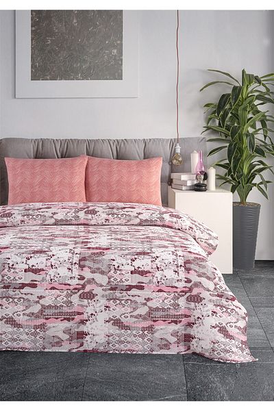 Evim Soren Double Pique Set 200X230 cm Jully Burgundy Pink