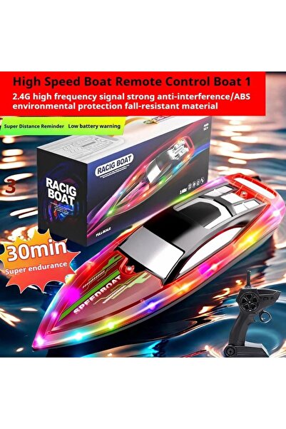 Zigver Tekne Yüksek Hızlı Sürat Teknesi Doğum Günü Yat şarj 2.4G rc tekne çift sarmal darbe yüksek hızlı su