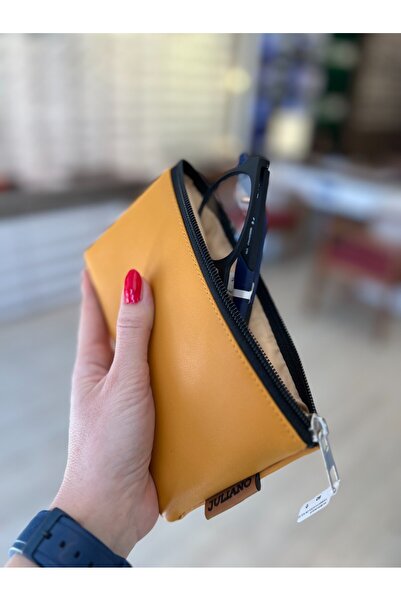 JULIANO Κίτρινη θήκη γυαλιών με φερμουάρ - Τσάντα