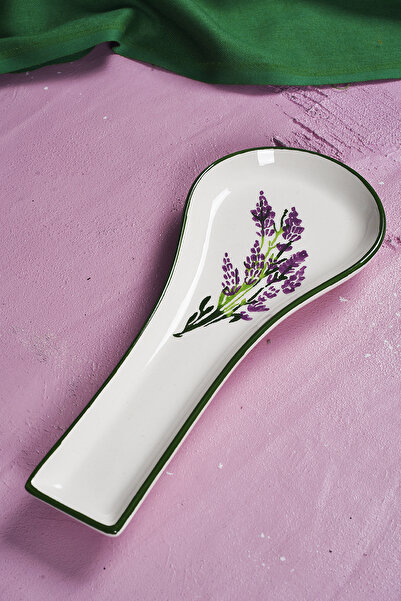 Piatti Naturali السيراميك الخزامى نمط القذرة ملعقة كونترتوب مغرفة ملعقة كوستر