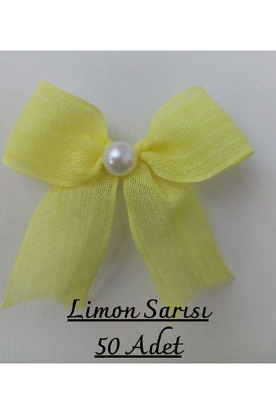 SEVİMLİ TASARİMLAR Napoli Cut Linen Bow - Ready-Made Long Ribbon (50 Pieces)