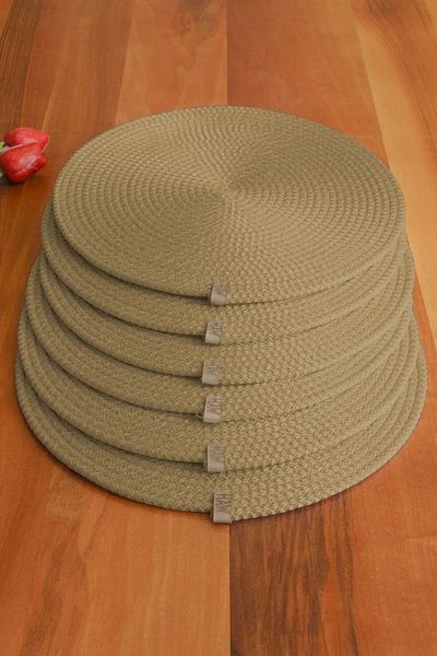 ULUSEN 6 Pieces Dark Beige Plate / American Service Lux Presentation Plate Coaster