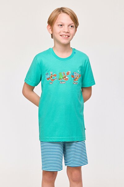 Woody 10-16 Years Old Boys' Pajamas-Pus - 727-Turquoise