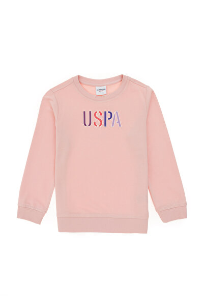 U.S. Polo Assn. Kız Çocuk Toz Pembe Basic Sweatshirt 50296576-VR050