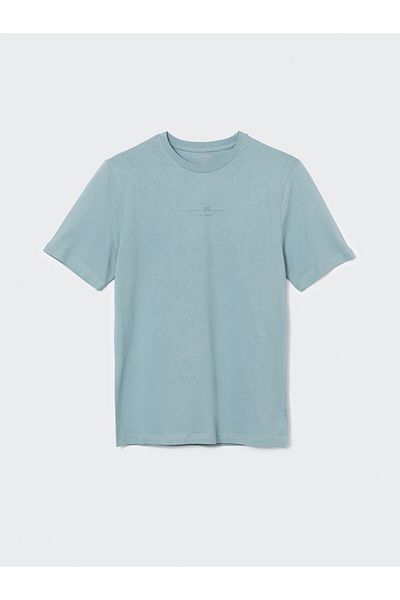 LC Waikiki Ανδρικό μπλουζάκι LCW Crew Neck με εμπριμέ χτενισμένο βαμβάκι