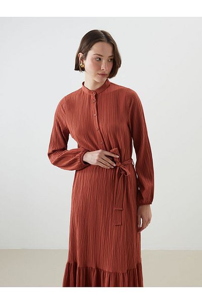 LC Waikiki New Season Dominant Collar Textured Women's Dress - S5Ka33Z8