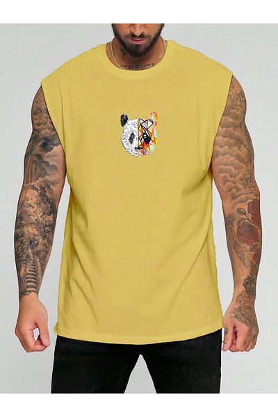 BENROMA 1 tricou este un cadou pentru achiziții de 6 și peste în coș - Tricou fără mâneci cu imprimeu panda colorat