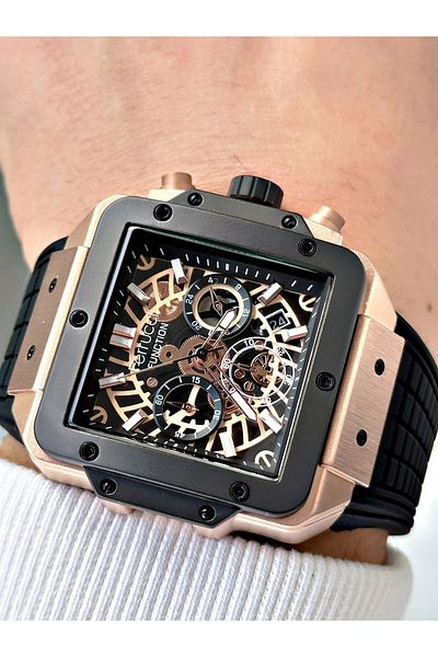 Ferrucci Function Black-Copper Color Silicone Cord Men Wrist Watch Fcf23014