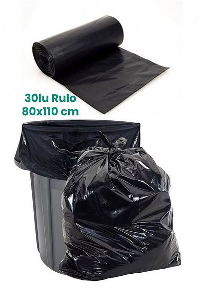 Balkan 30 Roll Roll Black Battal Size Garbage Bag Waste Bag 80X110Cm 950Gr