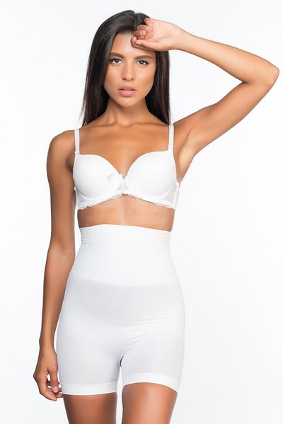 Emay White 2075 High Waist Patterned Double Short Leg Corset