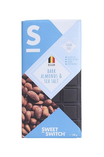 Sweet Switch Belgian Dark Chocolate, Almonds & Salt 100 Gm
