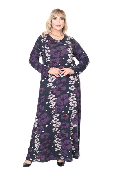 MELSAY Γυναικείο Μακρυμάνικο Μακρυμάνικο Μωβ Φόρεμα Μωβ Παπαρούνα