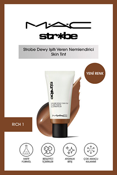 M.A.C Strobe Dewy Skin Tint Işıltı Veren Hyalüronik Asit Içerikli Renkli Nemlendirici - Rich1 30 ml