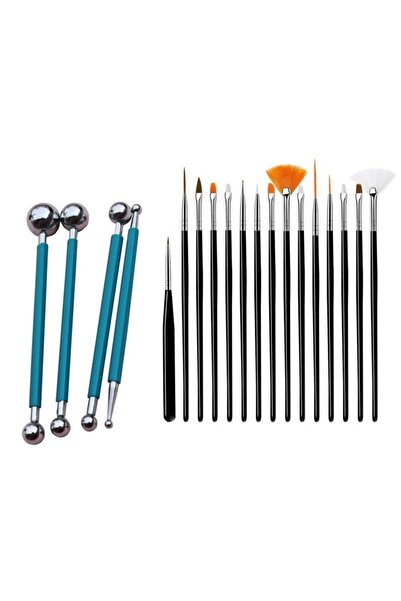 Ege Pastacılık Pastacılık Seti 19lu Pasta Şeker Hamuru Gıda Kek Fırça Seti 15li + Marzipan Seti Metal Modelleme 4lü