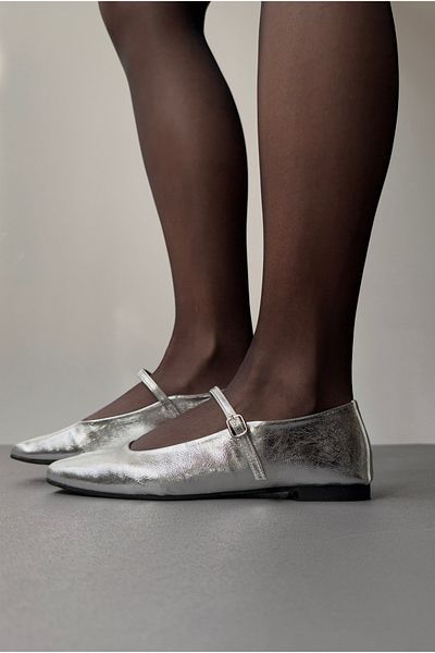 Mupa Shoes Balerini de damă argintii strălucitori