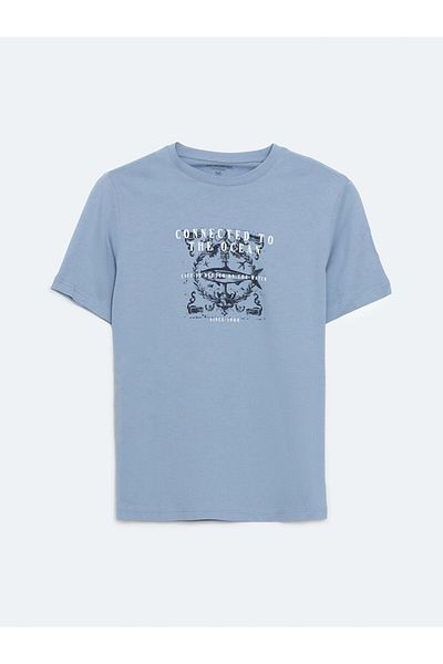 LC Waikiki Ανδρικό μπλουζάκι με στάμπα LCW Crew Neck