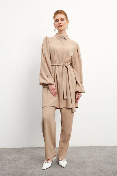 VAVİNOR Σετ μπεζ Leora Tunic και παντελόνι