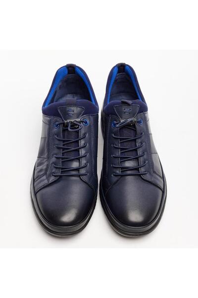 derinet Hakiki Deri Lastik Bağcıklı Erkek Sneaker