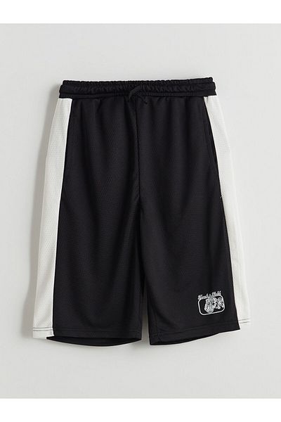 LC Waikiki Black Elastic Waist Boy's Shorts