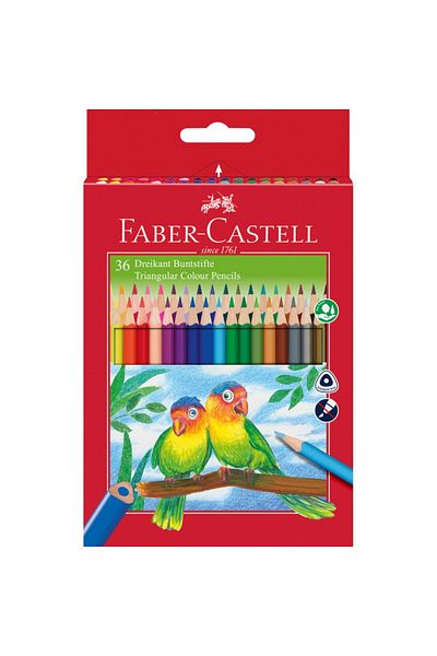 Faber Castell Triangular Colored Pencils Faber-Castell, 36 Colors and Eco Sharpener