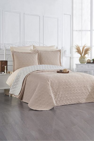 Levanzo Double Laura Beige Bedspread