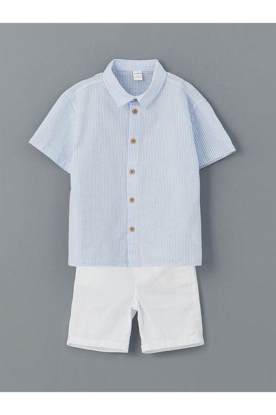 LC Waikiki New Season Striped Boys' Shirt and Shorts Set of 2 - S5G364Z1