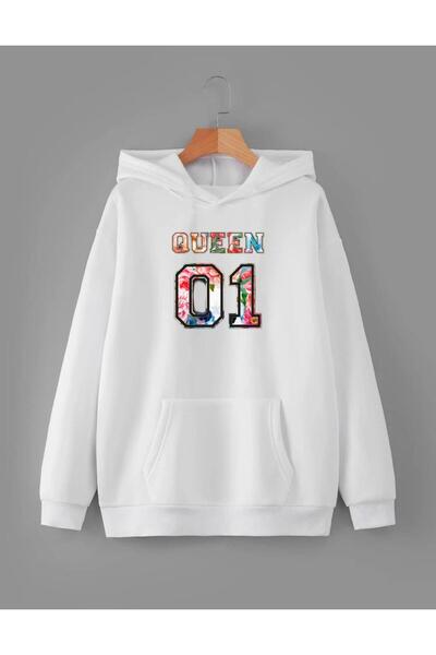 RPT MODA سترة علوية أساسية ذات قلنسوة كبيرة الحجم بقصة مريحة QUUEN 01 مع تفاص...