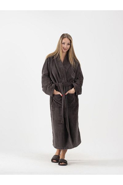 Ender Home Βελούδινο μπουρνούζι Şalyaka Triga Soft Unisex Home Hotel Spa Μπουρνούζι μπάνιου