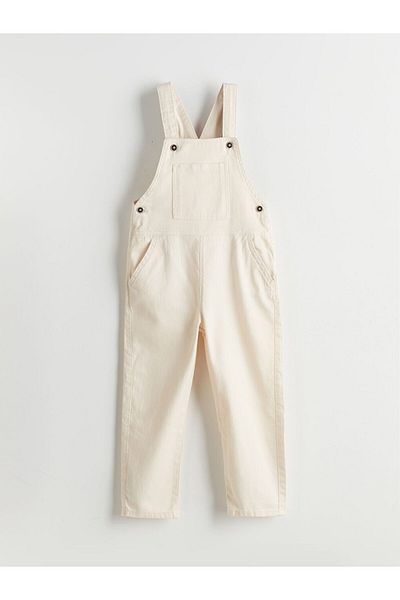 LC Waikiki LCW Kids Beige τετράγωνο γιακά Gabardine Boy's Salopet