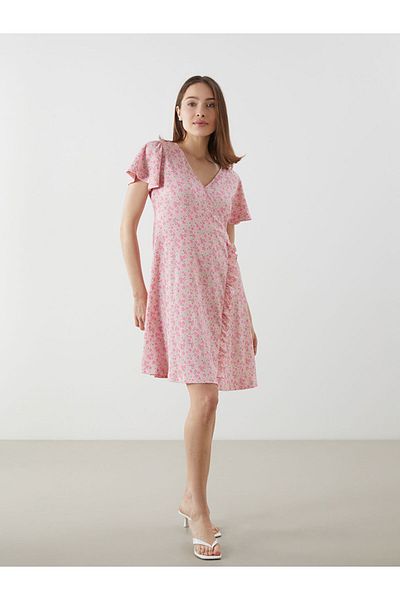LC Waikiki Γυναικείο φόρεμα New Season με διπλό στήθος με λαιμόκοψη - S5GQ66Z8
