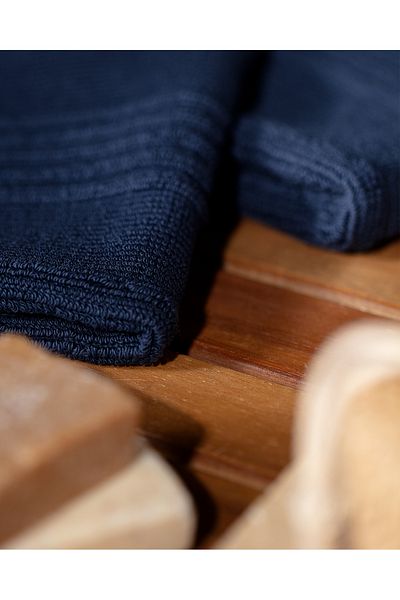Madame Coco Jack 2 Pack 100% Cotton Hand Towels - Navy Blue