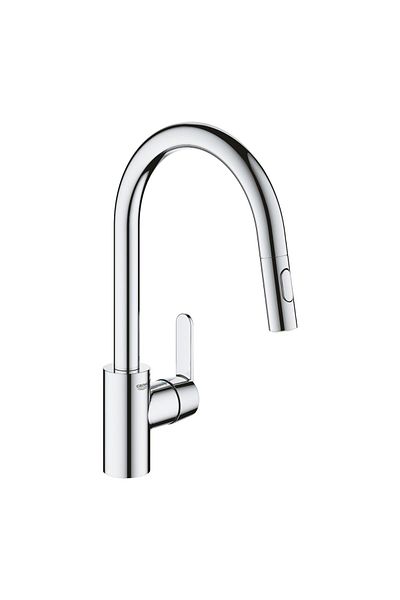 Grohe Baterie bucatarie Grohe Get 31484001, monocomada, cartus ceramic, dus extractibil, Crom